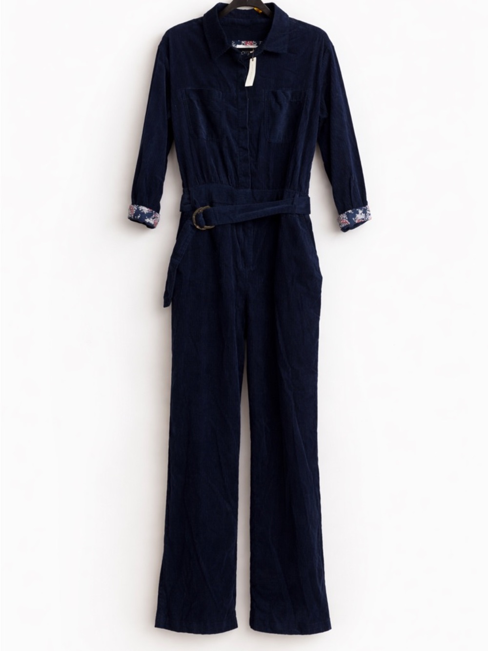 Anthropologie Dark Blue Belted Jumpsuit